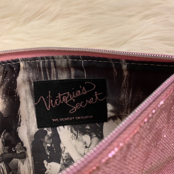Victoria’s Secret Pink Sparkly Glitter Zip Bag Pouch - Picture 8 of 9